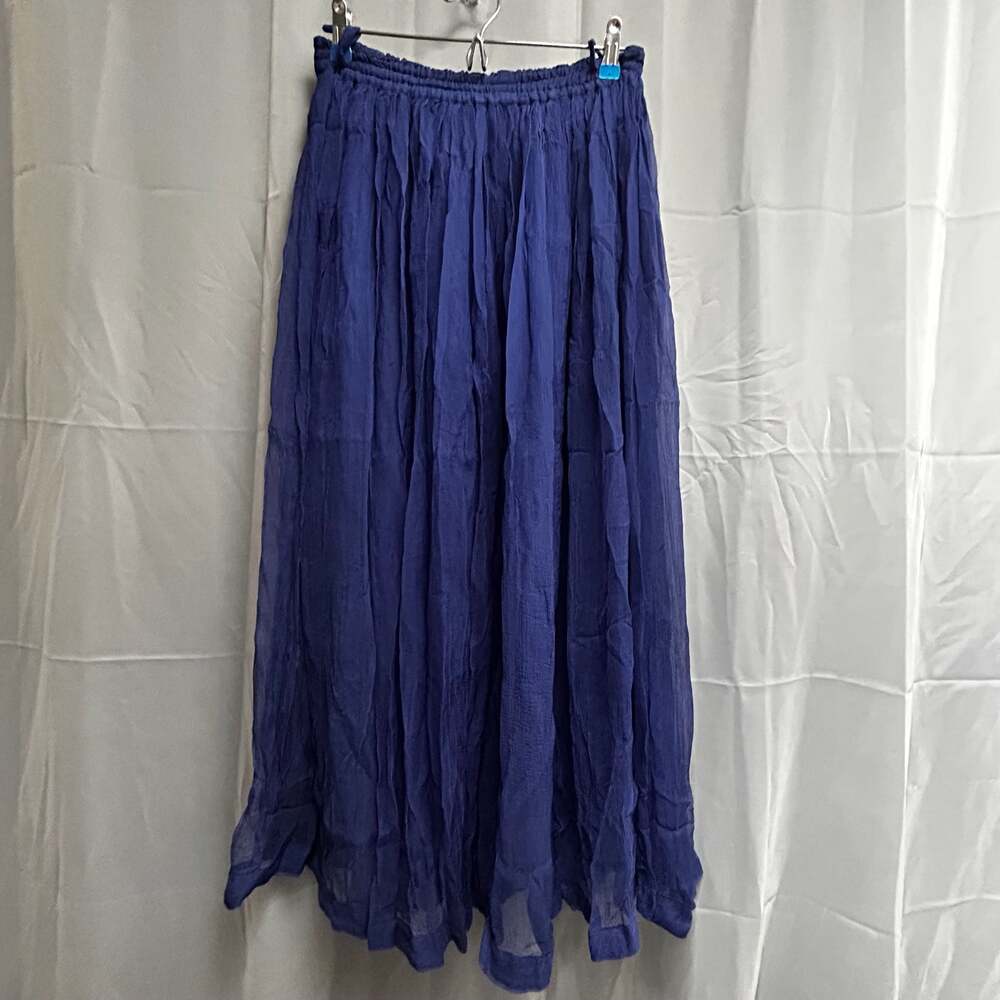 Phool Women's Blue Crinkle Rayon Maxi Skirt Size L